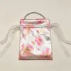 Bolsa con cordón con estampado integral de seda, hecha de seda sintética, para guardar joyas y accesorios portátiles, ideal como bolsa de regalo o recuerdo