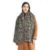 Cachecol de Lã Grossa com Estampa de Leopardo da Amazon para Mulheres, Novo Estilo Europeu e Americano de Comércio Exterior de Alta Qualidade com Borda Costurada Aquecedor de Pescoço