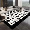 Estilo francés lujo ligero sala de estar alfombra completa blanco y negro abstracto minimalista sofá mesa de centro alfombra cama y desayuno dormitorio manta de mesita de noche