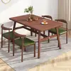 Mesa de jantar pequena e simples para 4-6 pessoas, mesa de jantar para casa, conjunto retangular de mesa e cadeiras, conjunto de mesa para apartamento alugado