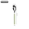 Serie innovadora de cubiertos western de acero inoxidable con mango de remache 430: cuchillo para bistec, tenedor, cuchara, cuchillo para mantequilla, serie de postre