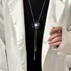 Accesorios de collar colgante para ropa ajustables que no se decoloran para mujer Corea del Sur otoño e invierno cadena clásica para suéter joyería larga de aleación