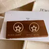 Brincos de Círculo Simples Design Coreano Estilo Ins Brincos de Estrela com Strass Pino de Prata S925 Brincos Retro de Celebridade da Internet