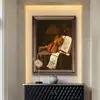 Pintura a Óleo Texturizada para Sala de Estar, Arte de Figura e Floral Estilo Americano, Pintura Decorativa para Sala de Jantar, Grande Mural de Estilo Europeu de Luxo Leve, Vintage
