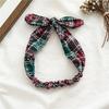 Diadema Navideña con Nudo de Orejas de Conejo Elástica Joyería de Tres Estados Estilo Otoño e Invierno Lazo Diadema para Mujer Banda para el Cabello 2218