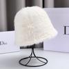 Sombrero de mujer otoño e invierno Nuevo de pelo de conejo color liso sombrero de pescador estilo coreano celebridad de internet ins moderno sombrero tipo cubeta sombrero de cubo casual todo partido