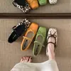 Sapatos Mary Jane Florais para Mulheres 2026 Primavera/Verão Estilosos Sapatos Baixos com uma Única Tira, Sapatilhas Estilo Coreano que Combinam com Vestidos