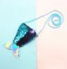 Lanyard de Sirena con Lentejuelas Billetera Pequeña para Monedas Bolso Cruzado para Niños Monedero de Lentejuelas Bicolor Cola de Pez para Mujer