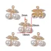 Acessórios de joias de liga leve de luxo, pingentes com incrustação de pérolas, decorações para pulseira, colar e chaveiro DIY, W893