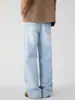 Jeans Rectos de Verano Lktm para Hombre Color Azul Glaciar Americano para Hombres y Mujeres Cleanfit Sencillos Pantalones Largos de Pareja
