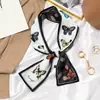 Bufanda de seda para mujer primavera y otoño Estilo idéntico al de las celebridades de internet bufanda estrecha larga Diadema francesa bufanda decorativa cinta para atar bolsa