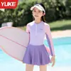 Traje de Baño para Niñas 2026 Nuevo Traje de Baño de una Pieza para Niñas, Niños Medianos y Grandes, Traje de Baño de Verano Profesional con Protección Solar para Entrenamiento