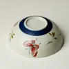 Porcelana Azul y Blanca de las Dinastías Tang y Song con Diseño de Orquídea Mariposa Pintada en Oro Rojo, Taza Redonda Grande para Té Pu'Er para Uso en Casa, Taza de Maestro, Taza de Degustación