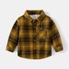 Camisa de Terciopelo para Niños 2022 Invierno Nueva Camisa Escocesa Gruesa para Niños Camisa Cálida de Manga Larga con Cuello Cuadrado para Bebé