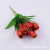 Venta al por mayor de fábrica 7 pequeños ramos de tulipanes ingeniería de jardines bienes raíces jardinería decoración flores falsas exhibición para el hogar flores de seda