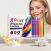 Plumas de Pintura Corporal Facial Pigmentos Fluorescentes para Pintar Maquillaje para Fiestas y Escenarios Plumas de Maquillaje Diseño Creativo de Maquillaje