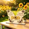 Decoração de Mesa de Madeira com Borboleta e Girassol Transfronteiriça para o Dia das Mães e Dia dos Pais, Decorações Criativas para Casa e Escritório