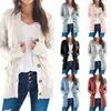 Otoño e invierno 2024 Nuevo cárdigan abrigo casual para mujer Amazon estilo europeo y americano color liso cárdigan suéter con botón de torsión