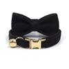 2022 Pet Cat Collar Metal Fivela Gravação INS Estilo Preto Veludo Cat Collar com Sino Cat Collar