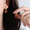 Colar com pingente de amor francês pulseira brincos de coração contas de vidro aço titânio ouro 18k joias de temperamento que não desbotam para mulheres
