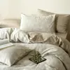 Juego de Ropa de Cama Jacquard Lavado de Alta Gama de 60 Hilos, Cuatro Piezas, Sábana Bajera de Algodón Puro, Funda de Edredón, Juego de Cama de Tres Piezas, Estilo para Todas las Estaciones