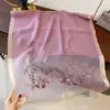 2026 Nuevo Elegante y Moderno Bufanda Fina de Seda a Prueba de Viento con Bordado de Lana de Seda para Mujer, Chal Protector Solar para Ropa de Abrigo