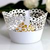Vaso de papel hueco con borde de papel para pastel gris oscuro transfronterizo, venta al por mayor, soporte de papel con forma de mariposa y rosa para hornear plateado, venta al por mayor