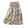 Falda Estilo Pintura al Óleo Estilo Francés para Mujer Verano Nuevo Artística Floral Falda Línea A Casual Cubre Caderas Adelgazante Falda Midi