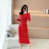Vestido suéter de tricô listrado color-block coreano, caimento justo, bodycon, acima do joelho, vestido base de peça externa longa