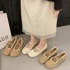 Zapatos Mary Jane de Encaje con Tacón Bajo Estilo Francés para Mujer, Nuevo Modelo Primavera/Verano 2026, Adecuados para Combinar con Vestidos, Zapatos de Noche, Zapatos Bajos de Piel