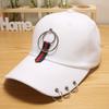 Gorra de Béisbol Versátil para Mujer con Anillo Metálico, Sombrero de Sol Negro Moderno para Hombres y Estudiantes, Transpirable y Casual