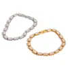 Jieding Pulsera de Acero Inoxidable Zirconia Estilo Europeo y Americano Lujo Accesible Joyería Popular Transfronteriza Pulsera para Mujer de Acero de Titanio Oro 18K