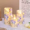 Venda quente transfronteiriça ornamentos de lâmpada de vela LED atmosfera casamento exposição LED copo de acrílico padrão de cera pode ser controlado remotamente
