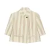 Ropa de Mujer Transfronteriza 2026 Estilo Europeo Moda Callejera Chaqueta de Traje de Manga Corta a Rayas con Cuello Alto para Mujer L52618