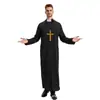 Cosplay Adulto de Halloween Fantasia de Sacerdote Missionário Masculino Roupão da Virgem Maria Fantasia de Freira Sacerdote