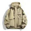 Chaqueta Cortavientos con Capucha de Moda Estilo Pareja Transfronteriza Ropa de Trabajo Deportiva al Aire Libre Casual Tendencia Unisex Ligera Chaqueta para Exteriores