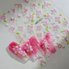 Adesivos de Arte para Unhas Camélia Rosa Primavera Verão 5D Em relevo Tridimensional Flores Amarelas Pequenas Frescas Decalques de Decoração para Unhas DIY