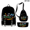 Mochila Escolar, Mochila, Estojo, Bolsa de Ombro, Três Peças, Estampa 3D Novo Jardim Transfronteiriço