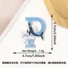 Patche Bordado Letra 26 Baleia Novo Desenho Animado Transfronteiriço Onda Azul e Branca Adesivo Termocolante Patche Decorativo Patche para Roupa
