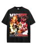 Camiseta de manga corta con estampado retro americano de estilo transfronterizo, lavada, de manga larga, cuello redondo, holgada, 420 g, con capucha para hombre