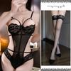 Lencería Sexy Transparente Ropa de Dormir Body Ajustado para Mujer Deseo Puro Pasión de Cama Conjunto de Uniforme Sin Quitar