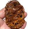 Fruta Marfil Marca Dragón Pieza de Mano Dragón Viaja por el Mundo Dragón del Zodiaco Ciprés Taihang Madera Maciza Tallado Marca Dragón Pieza de Juego Portátil