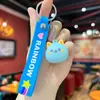 Llavero de panecillo de gato con diseño único, colgante de goma suave de PVC con forma de mini panecillo de dibujos animados lindos