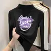 Ropa interior básica para niñas con forro polar de otoño e invierno, camiseta de manga larga cepillada para niños, cuello semi-alto, top cálido para niños mayores