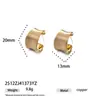 Moda Europeia e Americana Simples Luxo Fosco Escovado Brincos Dourado e Prata Duas Cores Versátil Estilo para o Dia a Dia Brincos de Tarraxa para Mulheres