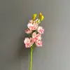 Direto do fabricante: Flores artificiais de orquídea cereja de borracha macia com 9 cabeças, decoração de casamento de luxo leve, decoração de casa, adereços de fotografia
