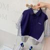 Ropa de Primavera para Niños Estilo Coreano Tops 2026 Nuevas Camisas Personalizadas de Retazos de Manga Larga Chaquetas Cardigan Rayadas de Primavera y Otoño para Niños