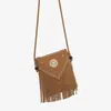 Bolso Retro con Flecos, Diseño Personalizado Incrustado, Textura Mate, Bolso Cruzado para Hombro, Bolso Versátil de Estilo Bohemio para Mujer