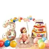 Feliz Cumpleaños para Niños de 2 Años, 4 Años, 5 Años, Niños, Niñas, Globos de Fiesta, Cadena de Lluvia para Colgar, Tela Colgante, Decoración de Escenario 3