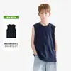 Camiseta de tirantes de algodón peinado casual de verano, hombro normal, corte holgado, cuello redondo, ropa unisex para niños, amigable con la piel, suave, transpirable y adecuada como camiseta interior
